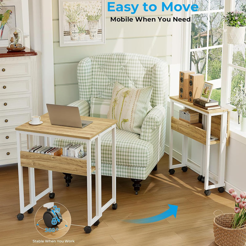 Folding Desk with Storage Shelf