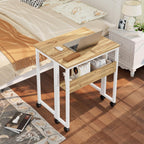 Small Folding Desk with Storage Shelf 80CM