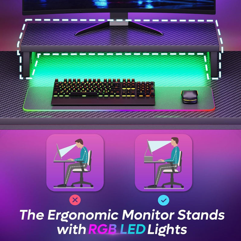 Small Gaming Desk LED Computer