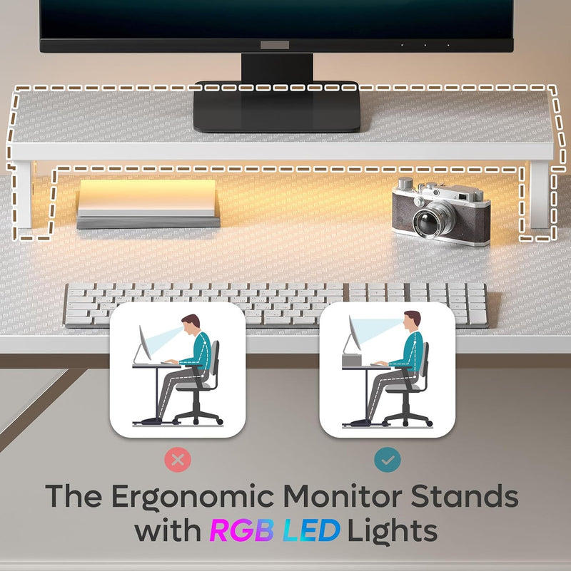 Small Gaming Desk LED Computer