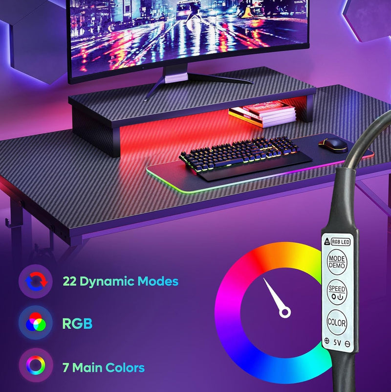 Small Gaming Desk LED Computer