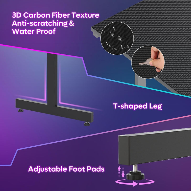 Small Gaming Desk LED Computer