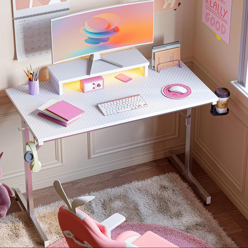 Small Gaming Desk LED Computer