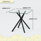 Small Glass End Table with Chrome Legs