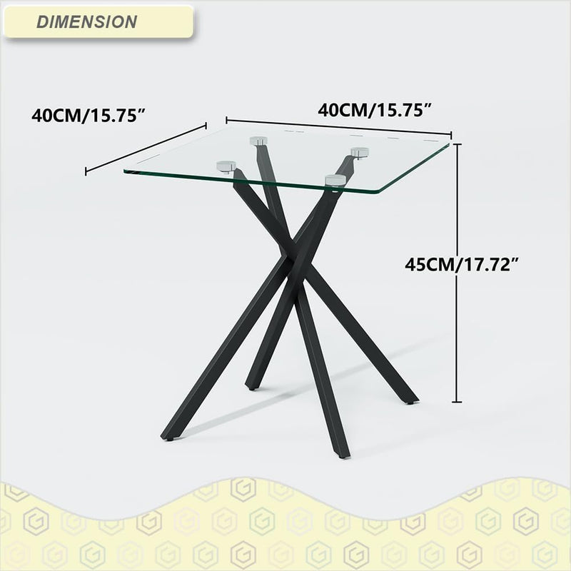 Small Glass End Table with Chrome Legs