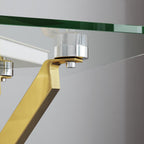 Small Glass End Table with Chrome Legs
