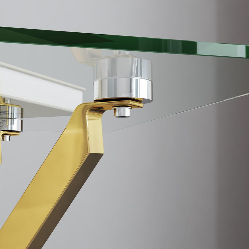Small Glass End Table with Chrome Legs