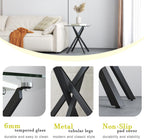 Small Glass End Table with Chrome Legs