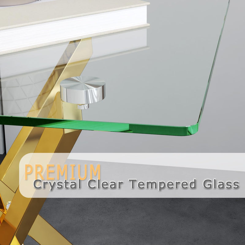 Small Glass End Table with Chrome Legs
