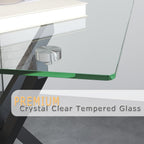 Small Glass End Table with Chrome Legs