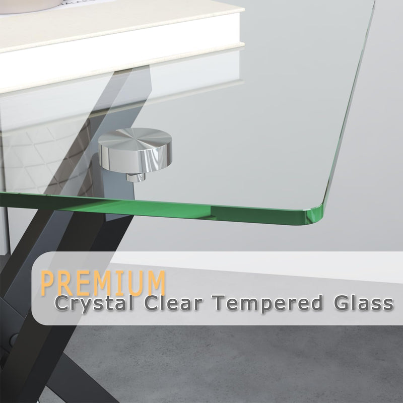 Small Glass End Table with Chrome Legs