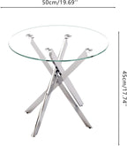 Small Glass End Table with Chrome Legs
