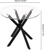 Small Glass End Table with Chrome Legs