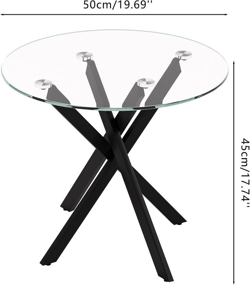 Small Glass End Table with Chrome Legs