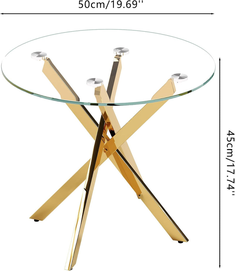 Small Glass End Table with Chrome Legs