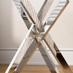 Small Glass End Table with Chrome Legs