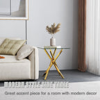 Small Glass End Table with Chrome Legs
