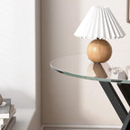Small Glass End Table with Chrome Legs