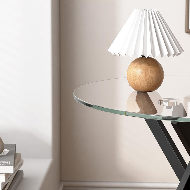 Small Glass End Table with Chrome Legs