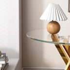 Small Glass End Table with Chrome Legs