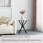 Small Glass End Table with Chrome Legs