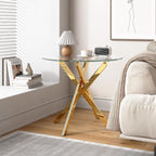 Small Glass End Table with Chrome Legs