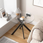 Small Glass End Table with Chrome Legs