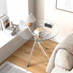 Small Glass End Table with Chrome Legs