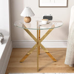 Small Glass End Table with Chrome Legs