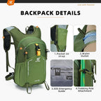 Small Hiking Backpack 15L Travel Rucksack Lightweight Daypack