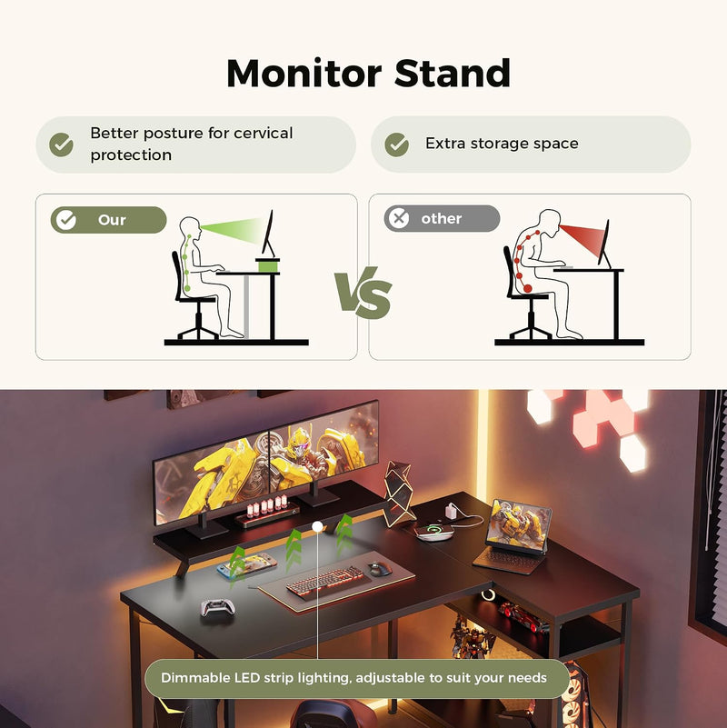 Corner Desk W. Power Outlets