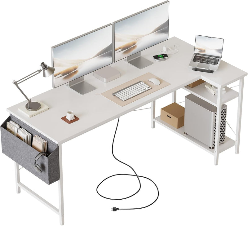Corner Desk W. Power Outlets