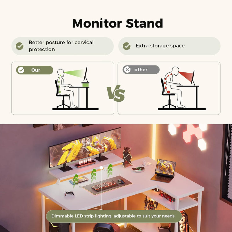 Corner Desk W. Power Outlets