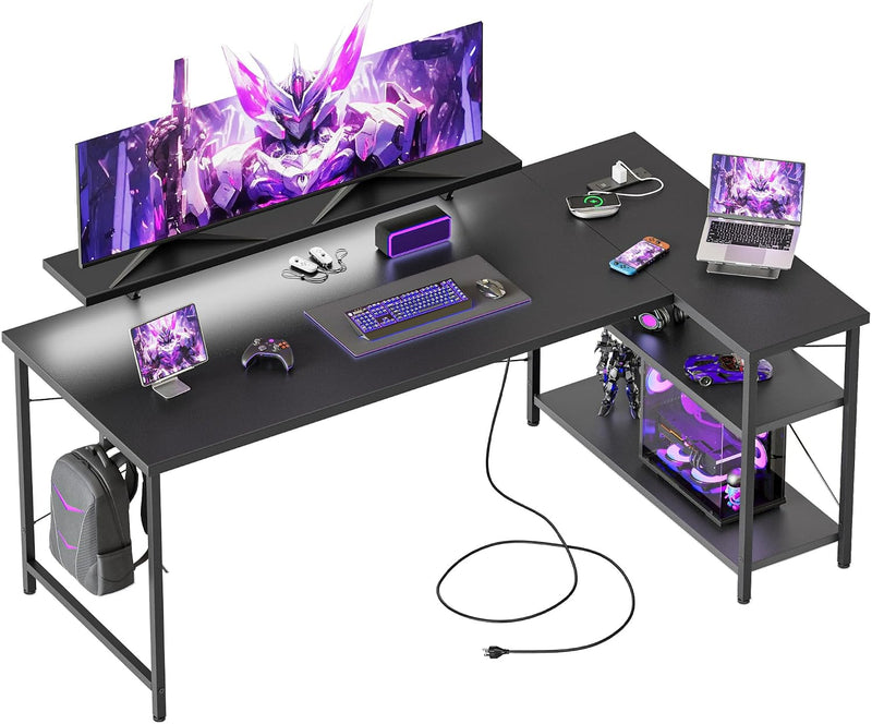 Corner Desk W. Power Outlets