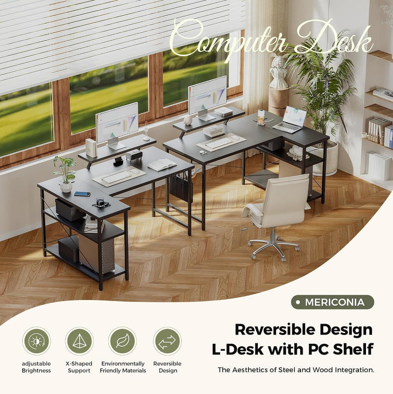 Corner Desk W. Power Outlets