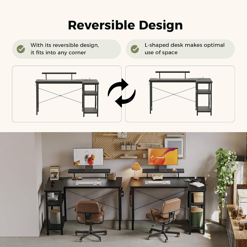 Corner Desk W. Power Outlets