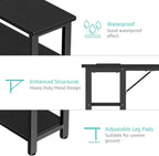 Small L Shaped Desk with Power Outlet Shelves