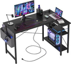 Small L Shaped Desk with Power Outlets