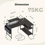 Small L Shaped Desk with Power Outlets 100
