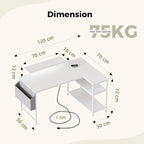 Small L Shaped Desk with Power Outlets 100