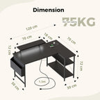 Small L Shaped Desk with Power Outlets 100