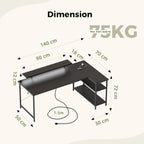 Small L Shaped Desk with Power Outlets 100