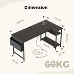 Small L Shaped Desk with Power Outlets 100