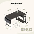 Small L Shaped Desk with Power Outlets 100