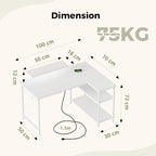 Small L Shaped Desk with Power Outlets 100