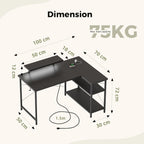Small L Shaped Desk with Power Outlets 100