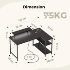 Small L Shaped Desk with Power Outlets 100