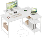 Small L Shaped Desk with Power Outlets 100