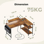 Small L Shaped Desk with Power Outlets 100