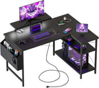 Small L Shaped Desk with Power Outlets 100